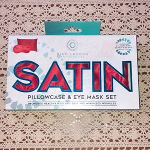 - Satin red  pillowcase and eye mask set